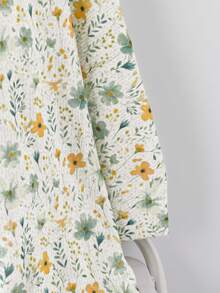 SHEIN CURVE+ 大码植物印花针织开衫，适合秋冬 - 彩色 - 查看 7