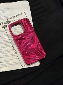 1 件装 3D 亮面单色波浪纹手机壳，兼容 16/15/14/13/12/11 Pro Max Plus，奢华闪亮防震保护套，纤薄贴合，日常使用礼品 - 玫紅色 - 查看 24