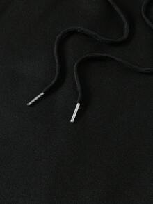 PAVTROS 男士休闲百搭字母印花抽绳腰运动裤 - 黑色 - 查看 5