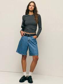 Nöista Casual Striped Long Sleeve T-Shirt, Versatile For Daily Wear, Autumn - Black - View 4