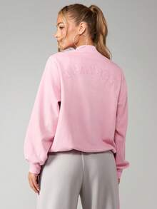 Missguided x Playboy Bunny Logo Zip Up Jacket With Ribbed Hem And Cuffs For Casual Everyday Outerwear - Pink - View 2