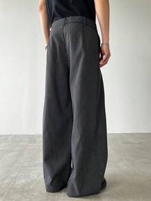 HUEFORM 男士休闲条纹口袋宽松裤 - 黑色 - 查看 5