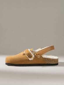 Solecia Damskie płaskie buty z metalową klamrą, modne na jesień/zimę