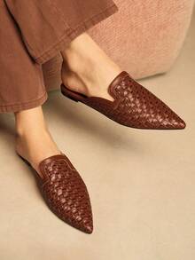 Rosivie Bailarinas de punta fina y minimalistas de uso versátil y casual para mujer - Marrón - Ver 1