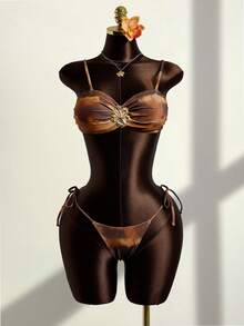 Zestiva 女士扎染印花泳衣套装，阳光海滩度假泳装，派对节日新款泳衣套装 - 彩色 - 查看 4