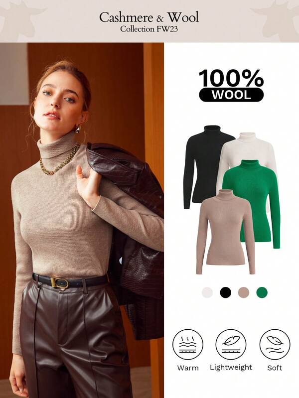 MOTF PREMIUM WOOL TURTLENECK RIB KNIT SWEATER