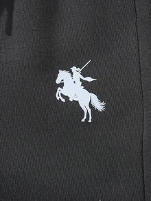 Genkimix Kids 男童半拉链高领卫衣套装（2件），长袖直筒裤，印花图案，罗纹袖口和下摆，保暖内衬，休闲又不失精致，适合秋冬季运动、户外活动和上学穿着。 - 灰色 - 查看 5