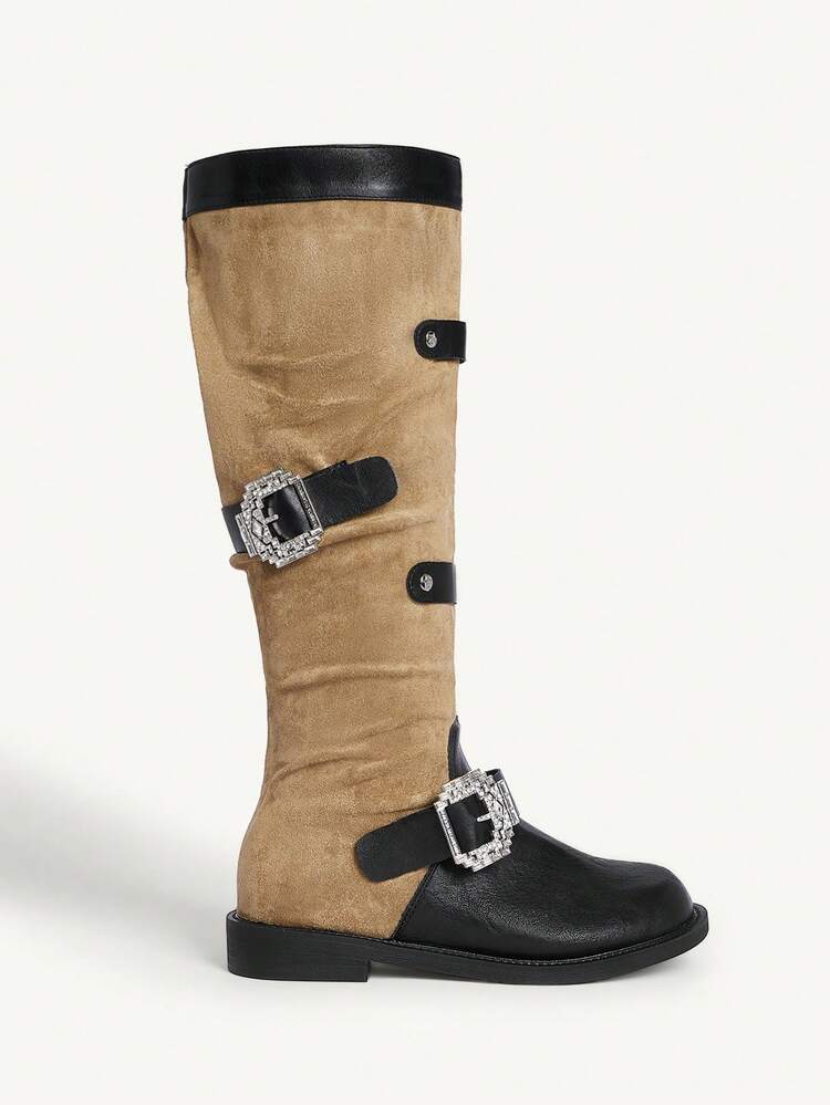 CUCCOO CHICEST Women's Retro Over-The-Knee Boots, Round Toe Slim Fit Tall Riding Boots For Christmas