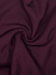 SHEIN EZwear Quần legging bó màu trơn co giãn cao đa năng màu tím đậm cỡ lớn dành cho nữ - Màu đỏ tím - Xem 7