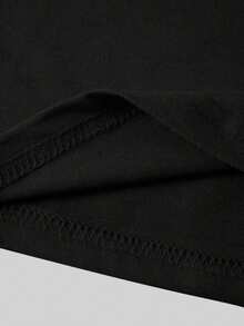 Manfinity Dauomo Áo thun nam cổ tròn tay ngắn dáng rộng in họa tiết kỳ lân - màu đen - Xem 3