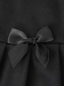 Genkimix Kids 两件套V领针织短袖上衣和褶皱可爱蝴蝶结半身裙套装 - 彩色 - 查看 5