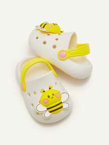 Cozy Pixies 1 Pair Cute Bee Design Breathable Slip-On Sandals, Versatile For Summer, Daily, Outdoor, Beach, Indoor, Infant - White - View 8