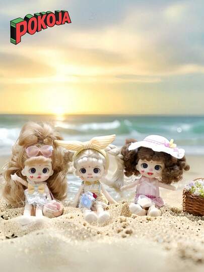 1 pieza Muñeca de moda con tema de verano, linda, con articulaciones móviles, coleccionable, regalo creativo ideal para decoración de fiesta de cumpleaños