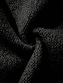 ROMWE MEN Street Life 青少年男童骨头印花圆领休闲长袖套头毛衣 - 黑色 - 查看 4