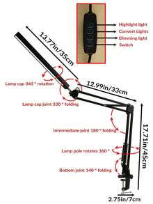 1Pc Desk Lamp For Home Office, Modern Table Lamp For Living Room Touch Control Led Desk Lamp With Night Light - black - View 4