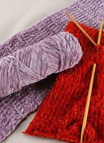 Cirelle Sợi Chenille dùng để đan, Sợi len móc tự làm dày dặn dùng để đan khăn quàng cổ - Nhiều màu - Xem 3