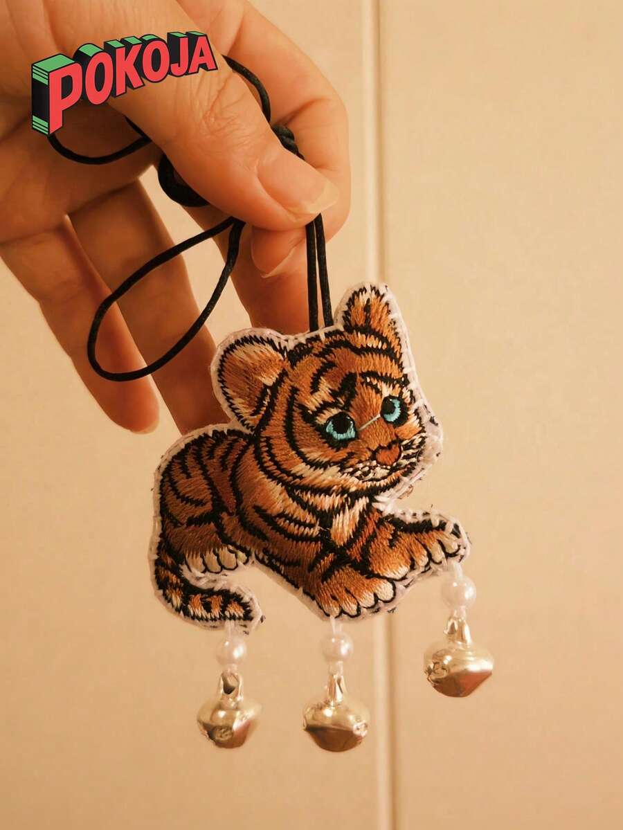 Handmade Embroidered Keychain - Folk Art Fabric Charm For Bags & Home Decor - Multicolor - View 1