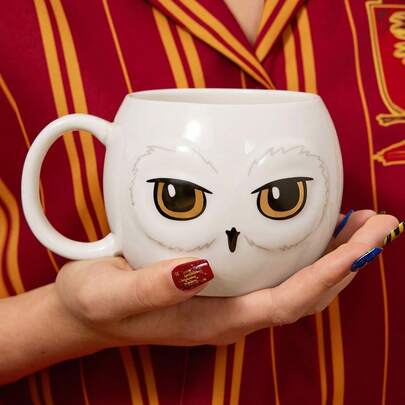 HARRY POTTER X SHEIN Cốc sứ hình cú Hedwig 600 ml, quà tặng, ngày Valentine, mùa tựu trường.