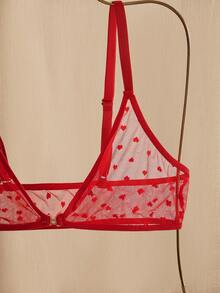 Charlaine 女士波尔卡圆点网眼前开式性感内衣套装，适合外出穿着