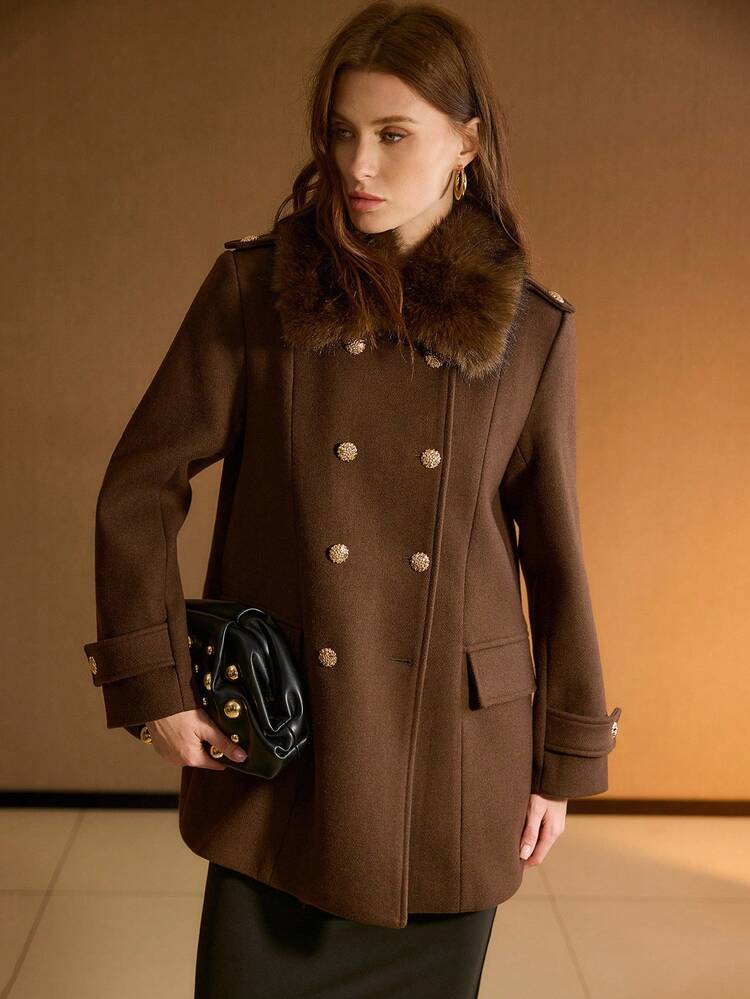WOOL CASUAL DOUBLE BREASTED OVERCOAT, AUTUMN/WINTER