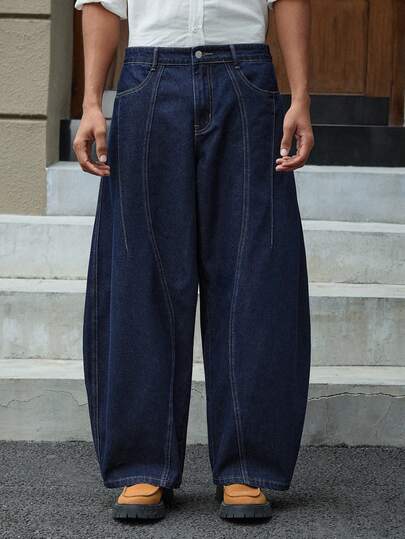 SWAVVY XY-028 男士休闲宽松口袋牛仔裤