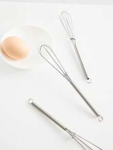 1/2/3pcs 7Inch Stainless Steel Stir Egg Cream Hand Egg Beater Whisk For Kitchen Blender Mixer Stirring Beating Daily Baking Essentials Holiday Essentials