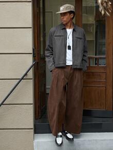 SWAVVY Chaqueta vaquera casual y versátil con cremallera y manga larga para hombre - Gris - Ver 3