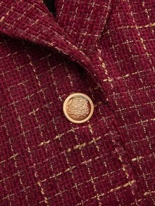 Sweetra Plus Size Retro Fitted High-End Blazer & Strapless Dress 2 Pieces Set