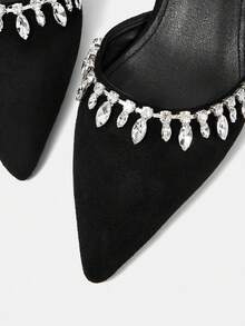 CUCCOO HITCHD Giày cao gót đính đá thời trang dự tiệc thanh lịch dành cho nữ - màu đen - Xem 10