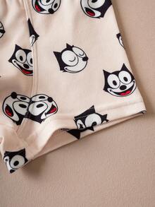 SHEIN Felix The Cat 3pcs/Pack Young Boy Cute Cartoon Pattern Contrast Waist Comfortable Trunks - Multicolor - View 13