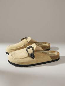 Solecia Giày lười đế bệt nữ, thích hợp để đi làm và mặc hàng ngày - Màu Khaki - Xem 2