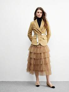 CUCCOO CHICEST Fashionable Versatile Commuting Colorblock Backless Slip-On Shoes For Christmas - Apricot - View 4