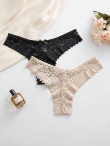 8pcs/Set Romantic Sexy Lace Women's Briefs, Multicolor - Multicolor - View 5
