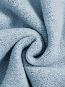 GlowEve Autumn Metal Flower Decor Off-Shoulder Long Sleeve Sweater Dress For Women,Light Blue Elegant Fashionable Casual Comfortable Date Winter Outfit - Blue - View 5