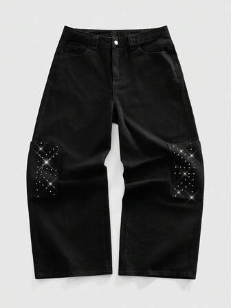 Herren Jeans mit hoher Taille, gerade, locker, vielseitig einsetzbar