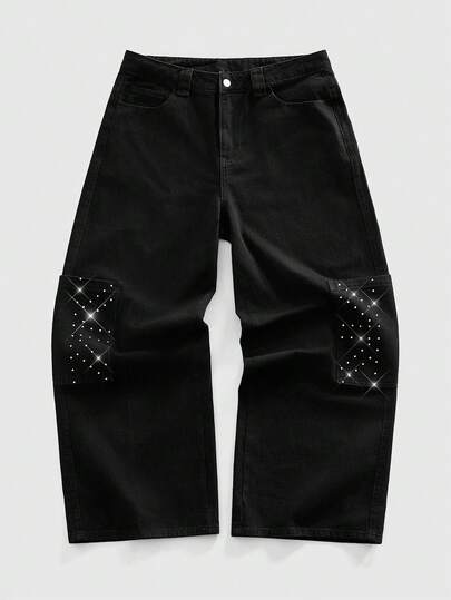 Jeans casuales versátiles de cintura alta y corte recto para hombres