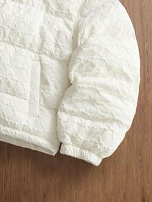 SWAVVY Men's Fashionable Heart Pattern Padded Coat, Autumn/Winter - Beige - View 3