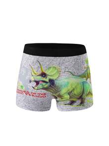 Set de 5 calzoncillos tipo bóxer con estampado de dinosaurios de dibujos animados para niños pequeños, cómodos - Multicolor - Ver 7