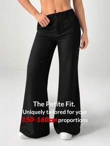 SHEIN PETITE New Style Autumn Winter Low-Waist Casual Personalized Suit Trousers - Black - View 13