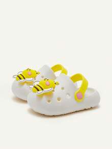 Cozy Pixies 1 Pair Cute Bee Design Breathable Slip-On Sandals, Versatile For Summer, Daily, Outdoor, Beach, Indoor, Infant - White - View 7