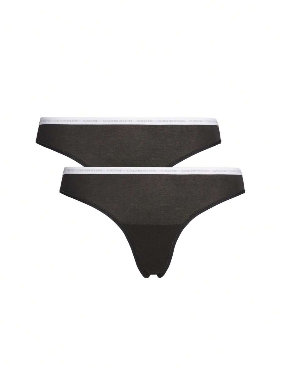 Calvin Klein 2 Pack Women's Thongs - Black - View 1