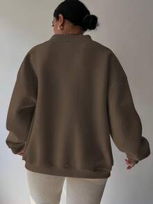 INAWLY Plus Size Solid V-Neck Casual Loose Long Sleeve Sweatshirt Graduation,Back To School Outfits,Graduation,Teacher Outfits For Women,Back To School Pullover Fall Outfit Winter Autumn