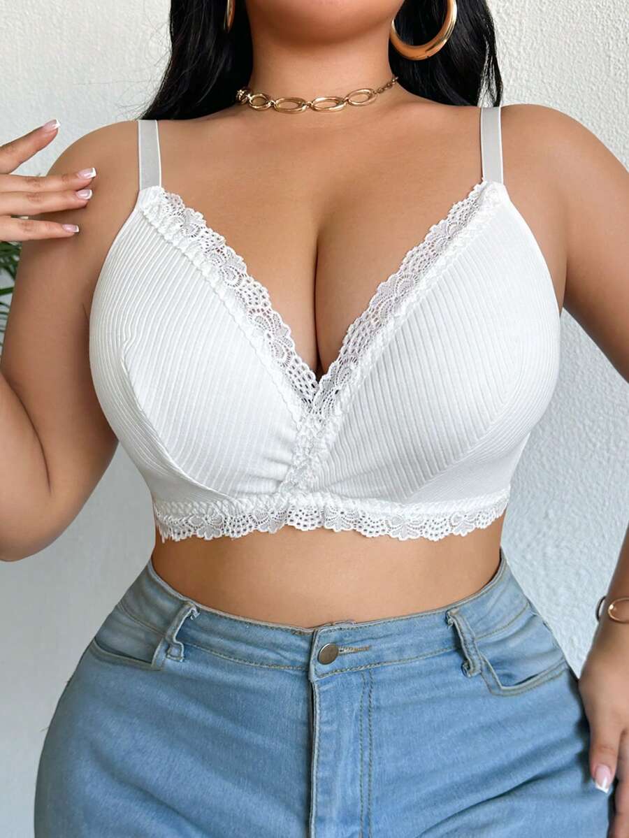 Plus Size Romantic Lace Patchwork Comfortable Lingerie