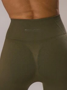 Musera Sport 运动高腰提臀紧身打底裤套装（仅下装）冬季运动健身房锻炼休闲板式网球健身 - 軍綠色 - 查看 5