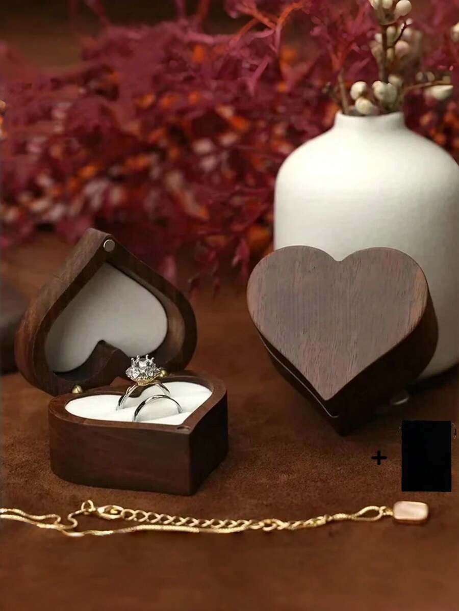 1个桌面首饰收纳盒，情人节、婚礼、生日、首饰盒、收纳盒、首饰整理盒、整理收纳、首饰盒、首饰整理器、秋季装饰 - 棕褐色 - 查看 1