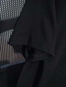 TOM & JERRY X SHEIN 卡通图案休闲宽松圆领短袖T恤，适合夏季 - 黑色 - 查看 5