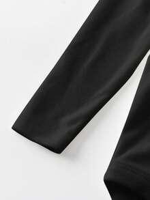 SHEIN Baby Girl Ribbed Knit Turtleneck Sleeveless Bodysuit, Comfortable & Cute, Suitable For Summer - Black - View 4