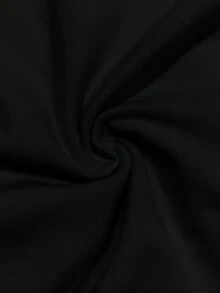 SHEIN Clasi Blusa casual de talla grande con tejido de punto y bloqueo de color - Negro - Ver 3