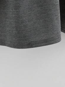 GlowEve CURVE Sudadera holgada de mujer talla grande con cuello en V casual, sudadera versátil para ir y venir con cuello de bufanda - Gris - Ver 5