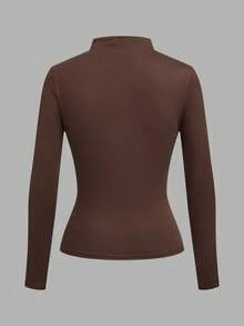SHEIN LUNE 3pcs/Set Autumn/Winter Casual Solid Color & Leopard Print Tight Fit Base Layer T-Shirts - Multicolor - View 6